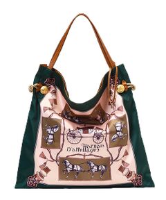 TOPKAPI / トプカピ トートバッグ | 【WEB限定】マイルドサテンスカーフパネル柄 A4トートバッグ