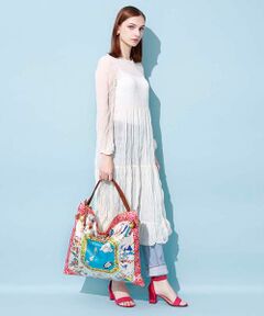 TOPKAPI / トプカピ トートバッグ | 【WEB限定】マイルドサテンスカーフパネル柄 A4トートバッグ