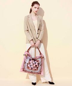 TOPKAPI / トプカピ トートバッグ | 【WEB限定】マイルドサテンスカーフパネル柄 A4トートバッグ