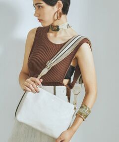 TOPKAPI / トプカピ ショルダーバッグ | ストライプベルト・レザー2wayショルダーバッグ