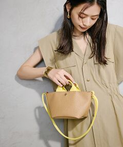 TOPKAPI / トプカピ トートバッグ | [トプカピ ブレス] TOPKAPI BREATH スコッチグレイン ネオレザー ショルダー付き ミニ トートバッグ プレーン