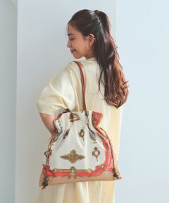 TOPKAPI / トプカピ トートバッグ | 【新色追加】【TREASURE TOPKAPI】マイルドサテン スカーフ柄 巾着 トート バッグ