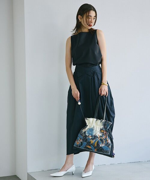 TOPKAPI / トプカピ トートバッグ | 【TREASURE TOPKAPI】マイルドサテン スカーフ柄 巾着 トート バッグ | 詳細4