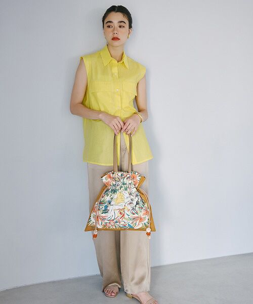 TOPKAPI / トプカピ トートバッグ | 【TREASURE TOPKAPI】マイルドサテン スカーフ柄 巾着 トート バッグ | 詳細9