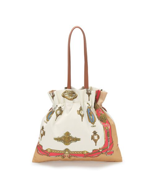 TOPKAPI / トプカピ トートバッグ | 【新色追加】【TREASURE TOPKAPI】マイルドサテン スカーフ柄 巾着 トート バッグ | 詳細11