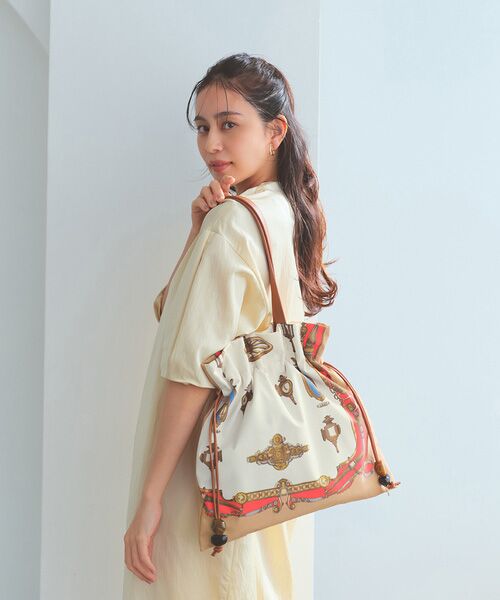 TOPKAPI / トプカピ トートバッグ | 【新色追加】【TREASURE TOPKAPI】マイルドサテン スカーフ柄 巾着 トート バッグ | 詳細9