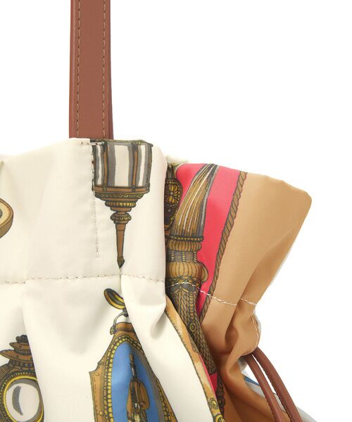 TOPKAPI / トプカピ トートバッグ | 【新色追加】【TREASURE TOPKAPI】マイルドサテン スカーフ柄 巾着 トート バッグ | 詳細13