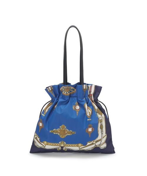 TOPKAPI / トプカピ トートバッグ | 【新色追加】【TREASURE TOPKAPI】マイルドサテン スカーフ柄 巾着 トート バッグ | 詳細16