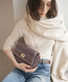 【TREASURE TOPKAPI】ベルベット キルティング ビジュー ショルダー バッグ