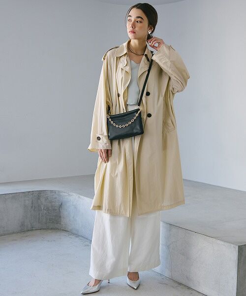 TOPKAPI / トプカピ ショルダーバッグ | 【TREASURE TOPKAPI】スムース レザー チェーン付き スワローマチ ミニ ショルダー バッグ | 詳細1