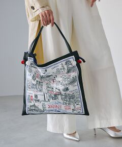 TOPKAPI / トプカピ トートバッグ | 【TREASURE TOPKAPI】マイルドサテン スカーフ柄 トートバッグ スーベニアプリント