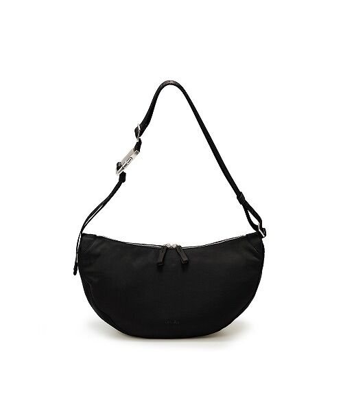 TOPKAPI/トプカピ 【Breath TOPKAPI】Freely フリーリー ナイロン ロゴテープ ラウンド ショルダーバッグ ブラック F TOPKAPI/トプカピ 【Breath TOPKAPI】Freely フリーリー ナイロン ロゴテープ ラウンド ショルダーバッグ ブラック F