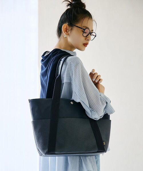 TOPKAPI/トプカピ 【Breath TOPKAPI】【TOPKAPI × 藤本美貴さんコラボ】スコッチグレイン 10ポケット トートバッグ L/マザーズバッグ/撥水 ネイビー F TOPKAPI/トプカピ 【Breath TOPKAPI】【TOPKAPI × 藤本美貴さんコラボ】スコッチグレイン 10ポケット トートバッグ L/マザーズバッグ/撥水 ネイビー F