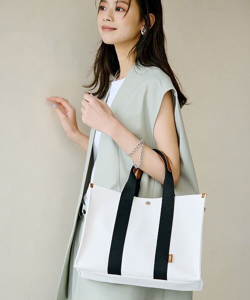 TOPKAPI/トプカピ 【Breath TOPKAPI】NEO CANVAS ネオキャンバス カラーハンドル トートバッグ ホワイト F TOPKAPI/トプカピ 【Breath TOPKAPI】NEO CANVAS ネオキャンバス カラーハンドル トートバッグ ホワイト F