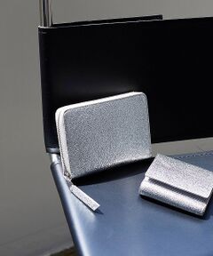 TOPKAPI / トプカピ 財布・コインケース・マネークリップ | 【TREASURE TOPKAPI】ウォッシュド レザー メタリック ラウンドファスナー 二つ折り財布/パスポート対応