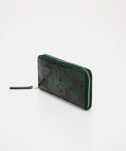 TOPKAPI / トプカピ 財布・コインケース・マネークリップ | 【TREASURE TOPKAPI】ローズエンボス ツヤ レザー ラウンドファスナー 長財布 | 詳細2