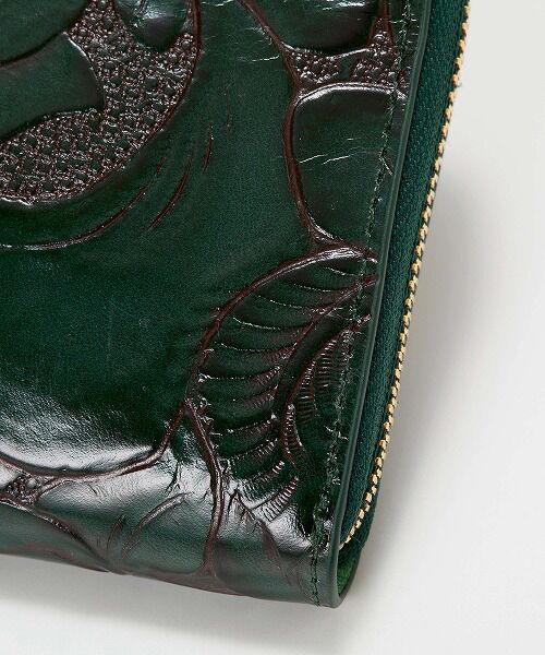 TOPKAPI / トプカピ 財布・コインケース・マネークリップ | 【TREASURE TOPKAPI】ローズエンボス ツヤ レザー ラウンドファスナー 長財布 | 詳細8