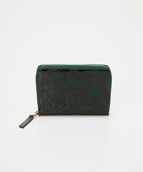 TOPKAPI / トプカピ 財布・コインケース・マネークリップ | 【TREASURE TOPKAPI】ローズエンボス ツヤ レザー ラウンドファスナー 二つ折り財布/パスポート対応 | 詳細1