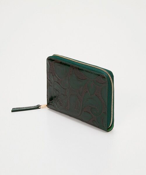 TOPKAPI / トプカピ 財布・コインケース・マネークリップ | 【TREASURE TOPKAPI】ローズエンボス ツヤ レザー ラウンドファスナー 二つ折り財布/パスポート対応 | 詳細2