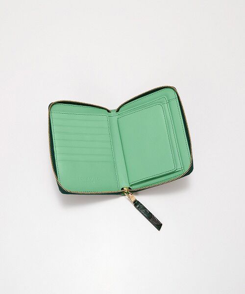 TOPKAPI / トプカピ 財布・コインケース・マネークリップ | 【TREASURE TOPKAPI】ローズエンボス ツヤ レザー ラウンドファスナー 二つ折り財布/パスポート対応 | 詳細4