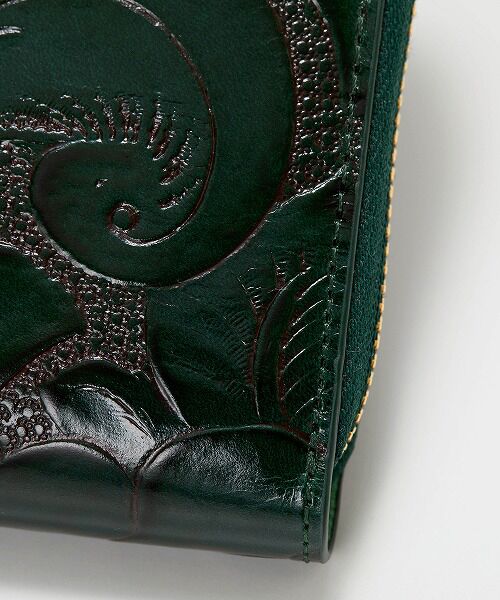 TOPKAPI / トプカピ 財布・コインケース・マネークリップ | 【TREASURE TOPKAPI】ローズエンボス ツヤ レザー ラウンドファスナー 二つ折り財布/パスポート対応 | 詳細10