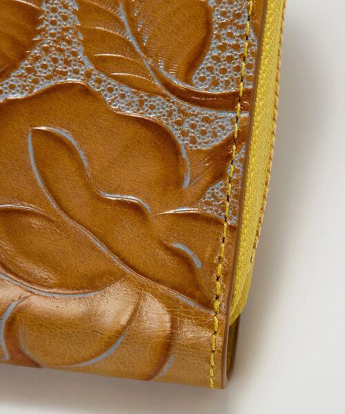 TOPKAPI / トプカピ 財布・コインケース・マネークリップ | 【TREASURE TOPKAPI】ローズエンボス ツヤ レザー ラウンドファスナー 二つ折り財布/パスポート対応 | 詳細14