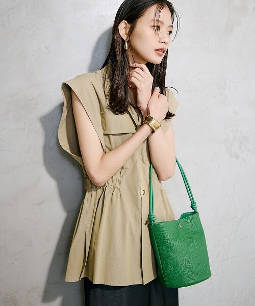 TOPKAPI / トプカピ ショルダーバッグ | 【Breath TOPKAPI】シュリンクレザー ノットハンドル 2way ショルダーバッグ | 詳細9