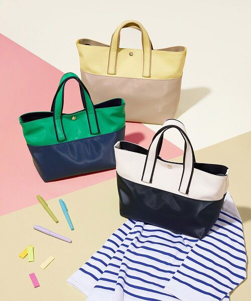 TOPKAPI / トプカピ トートバッグ | 【Breath TOPKAPI】Bright ブライト カラーブロック A4 トートバッグ | 詳細23