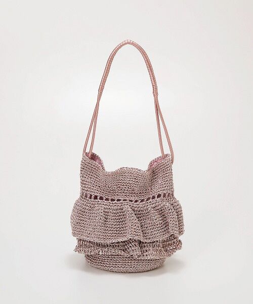 TOPKAPI/トプカピ 【TREASURE TOPKAPI】メタルコード フリル ショルダーバッグ シャンパン F TOPKAPI/トプカピ 【TREASURE TOPKAPI】メタルコード フリル ショルダーバッグ シャンパン F