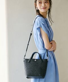 Breath TOPKAPI】レザーハンドル ショルダー付き トート カゴ