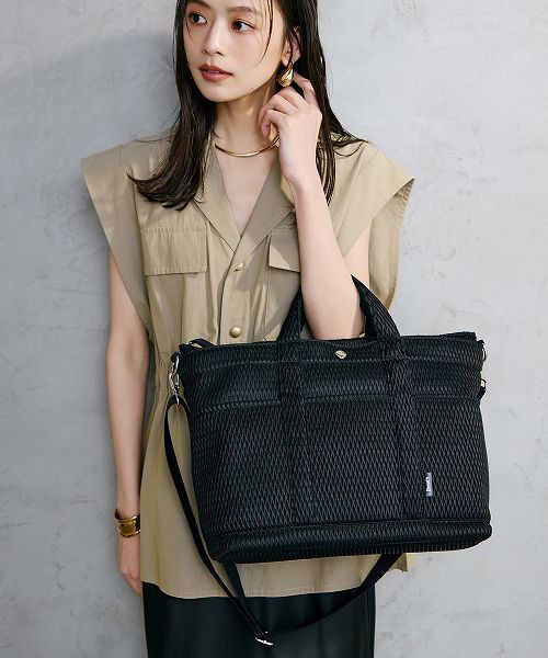 TOPKAPI/トプカピ 【Breath TOPKAPI】ポリメッシュ ショルダー付き A4 トートバッグ ブラック F TOPKAPI/トプカピ 【Breath TOPKAPI】ポリメッシュ ショルダー付き A4 トートバッグ ブラック F