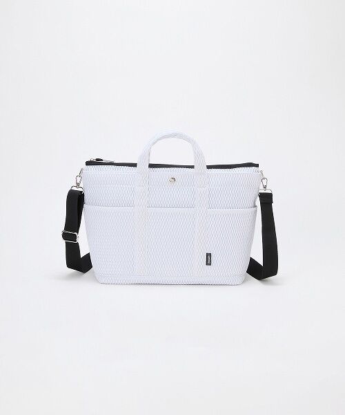 TOPKAPI/トプカピ 【Breath TOPKAPI】ポリメッシュ ショルダー付き A4 トートバッグ ホワイト F TOPKAPI/トプカピ 【Breath TOPKAPI】ポリメッシュ ショルダー付き A4 トートバッグ ホワイト F