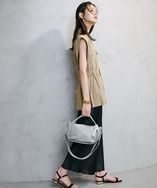 TOPKAPI / トプカピ トートバッグ | 【Breath TOPKAPI】【撥水】ツヤ ナイロン ショルダー付き ラウンド トートバッグ | 詳細4