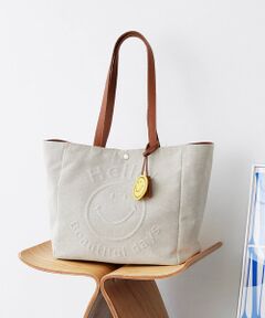 TOPKAPI / トプカピ トートバッグ | 【Breath TOPKAPI】SMILE COLLECTION エンボス スマイル ビッグ トートバッグ /スマイルチャーム付き