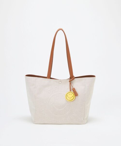 TOPKAPI / トプカピ トートバッグ | 【Breath TOPKAPI】SMILE COLLECTION エンボス スマイル ビッグ トートバッグ /スマイルチャーム付き | 詳細4