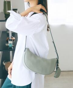 TOPKAPI / トプカピ ショルダーバッグ | 【Breath TOPKAPI】シュリンクレザー ハーフムーン ショルダーバッグ / チャーム付き