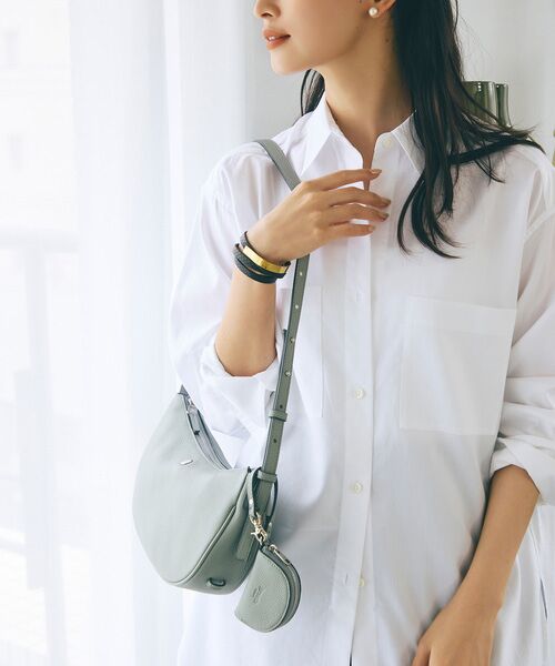 TOPKAPI / トプカピ ショルダーバッグ | 【Breath TOPKAPI】シュリンクレザー ハーフムーン ショルダーバッグ / チャーム付き | 詳細25