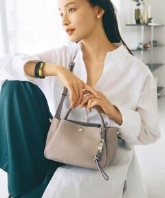 TOPKAPI / トプカピ トートバッグ | 【Breath TOPKAPI】シュリンクレザー ショルダー付き ミニ トートバッグ / チャーム付き