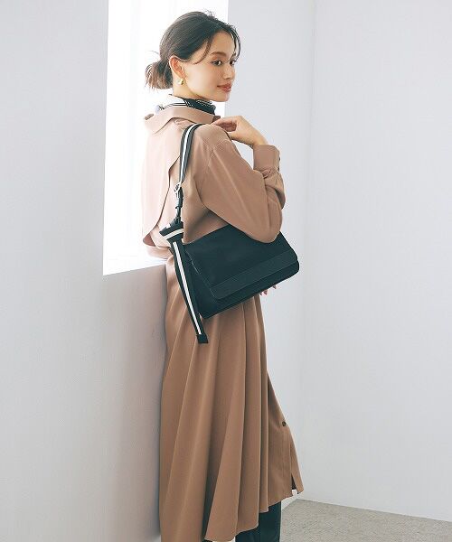 TOPKAPI / トプカピ ショルダーバッグ | 【TREASURE TOPKAPI】ナイロン ストライプ ベルト フラップ ショルダー バッグ | 詳細1