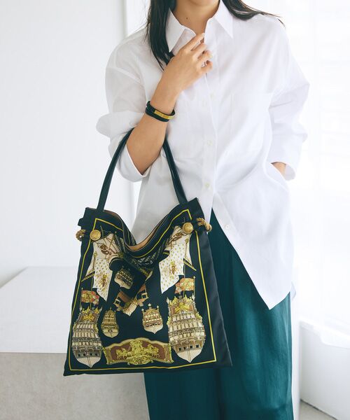 TOPKAPI / トプカピ トートバッグ | 【TREASURE TOPKAPI】マイルドサテン スカーフ柄 トートバッグ | 詳細1
