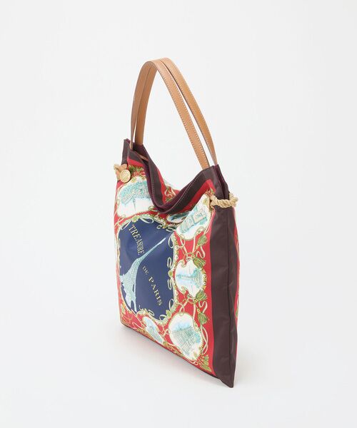 TREASURE TOPKAPI】マイルドサテン スカーフ柄 トートバッグ