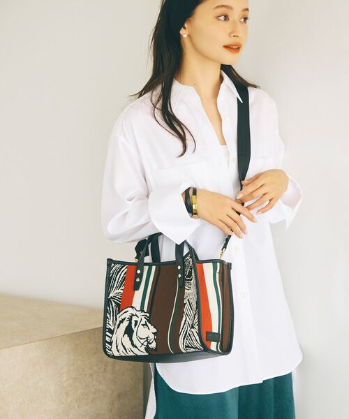 TOPKAPI / トプカピ トートバッグ | 【TREASURE TOPKAPI】ニットジャガード ライオン柄 2way ミニ トートバッグ | 詳細2