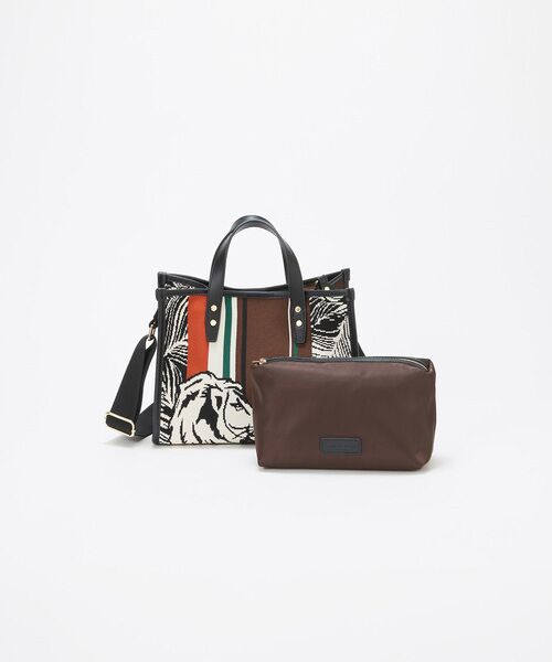 TOPKAPI / トプカピ トートバッグ | 【TREASURE TOPKAPI】ニットジャガード ライオン柄 2way ミニ トートバッグ | 詳細8