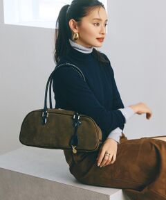 TOPKAPI / トプカピ ボストンバッグ | 【TREASURE TOPKAPI】スエード エナメルコンビ ワイド ボストンバッグ チャーム付き