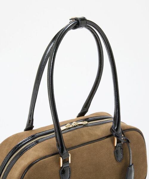 TOPKAPI / トプカピ ボストンバッグ | 【TREASURE TOPKAPI】スエード エナメルコンビ ワイド ボストンバッグ チャーム付き | 詳細5