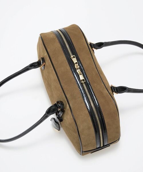 TOPKAPI / トプカピ ボストンバッグ | 【TREASURE TOPKAPI】スエード エナメルコンビ ワイド ボストンバッグ チャーム付き | 詳細10