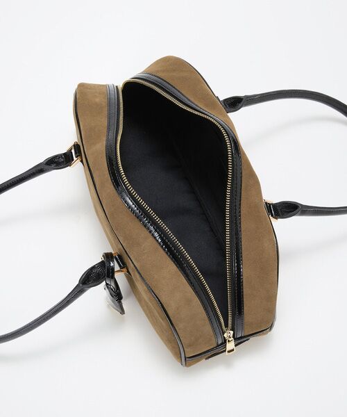 TOPKAPI / トプカピ ボストンバッグ | 【TREASURE TOPKAPI】スエード エナメルコンビ ワイド ボストンバッグ チャーム付き | 詳細11