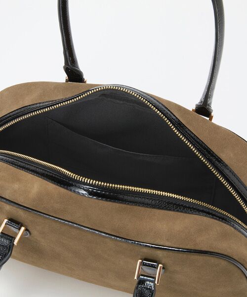 TOPKAPI / トプカピ ボストンバッグ | 【TREASURE TOPKAPI】スエード エナメルコンビ ワイド ボストンバッグ チャーム付き | 詳細14