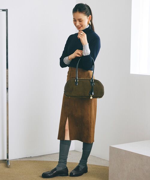 TOPKAPI / トプカピ ボストンバッグ | 【TREASURE TOPKAPI】スエード エナメルコンビ ワイド ボストンバッグ チャーム付き | 詳細18