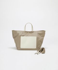 TOPKAPI / トプカピ トートバッグ | 【Breath TOPKAPI sis】【WEB限定】ナイロン レザーポケット トートバッグ ショルダー付き A4 / 軽量 / CALM カーム 